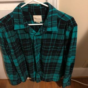 American eagle button up plaid long sleeve